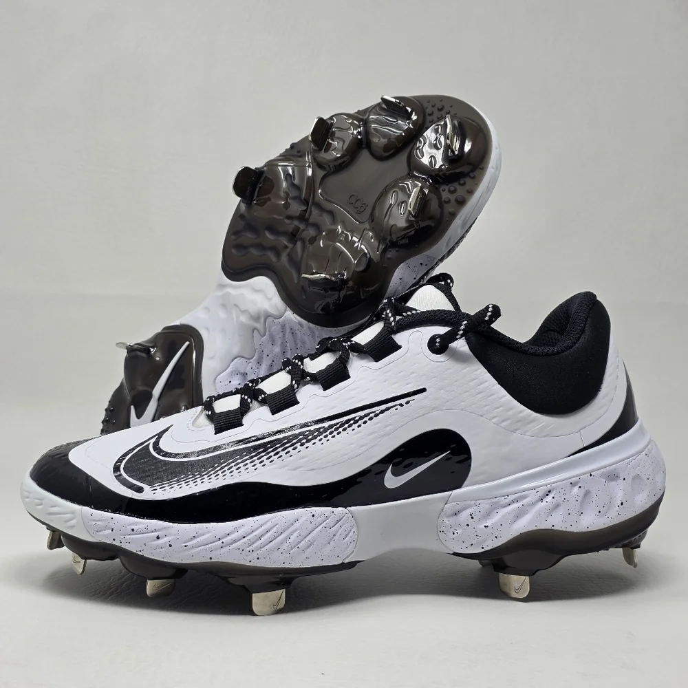 Nike Alpha Huarache Elite 4 Low Men's Size 7.5 White Metal Cleats FD2745-110 New